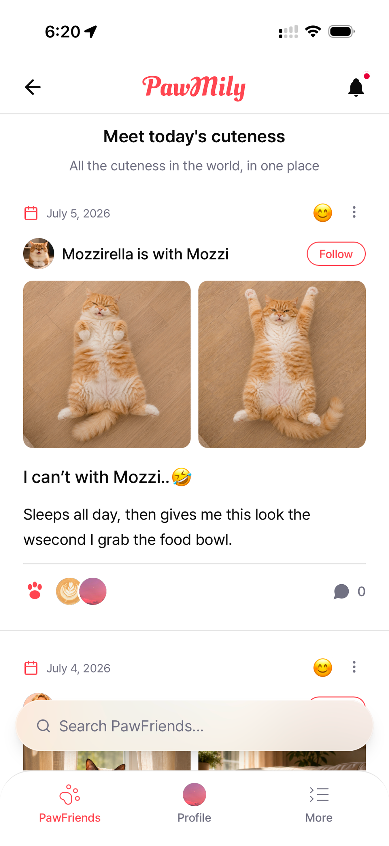No Pet? No Problem. — PawMily app screenshot